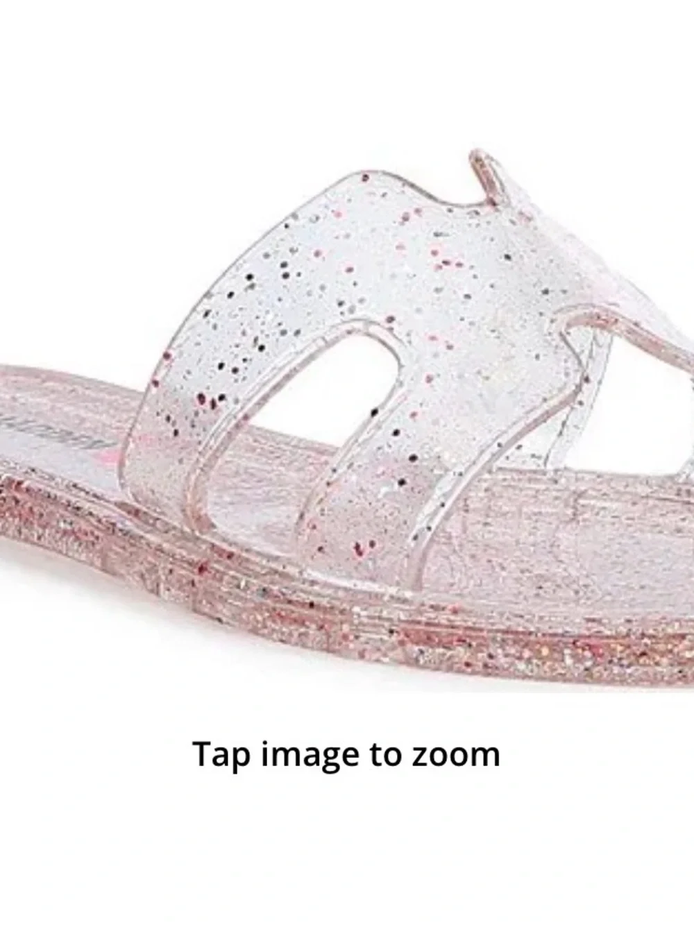 Steve Madden Girls Clear Pink Glitter Jelly Slide Sandals - size 3